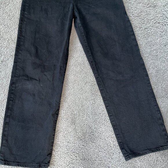LEVI'S BIG E RIBCAGE STRAIGHT MIDNIGHT BLACK WASH BUTTON FLY JEANS - W27 - Picture 3 of 13